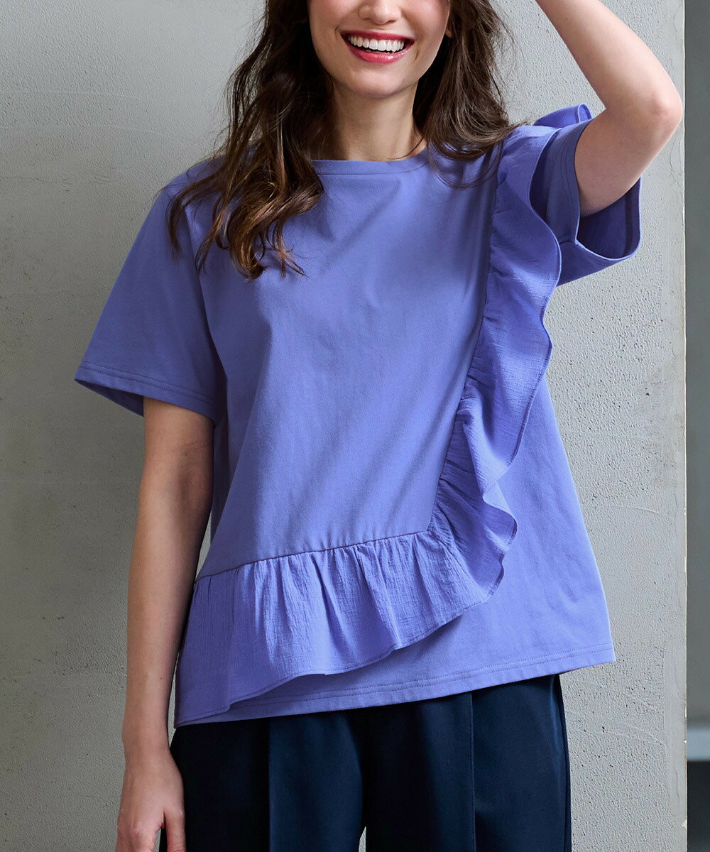 ひんやり！異素材フリルTシャツ／ラナン（Ranan）のサムネイル