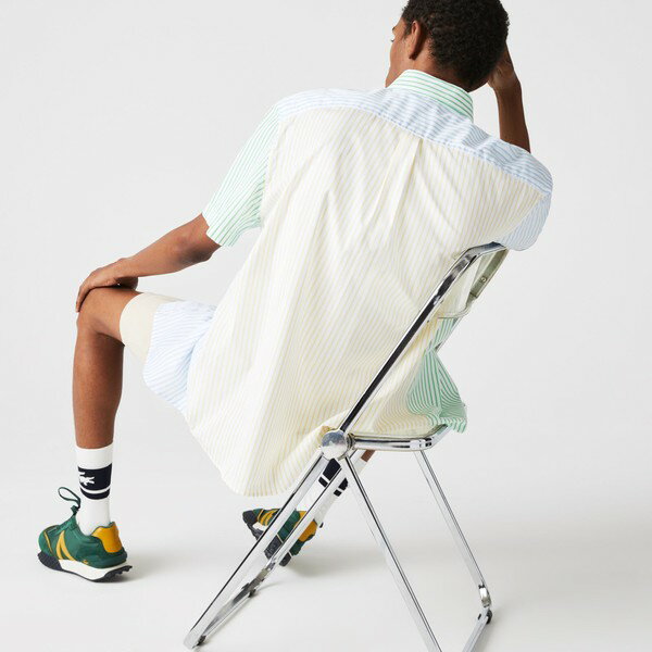 クレイジーストライプボタンダウンシャツ／ラコステ（LACOSTE）