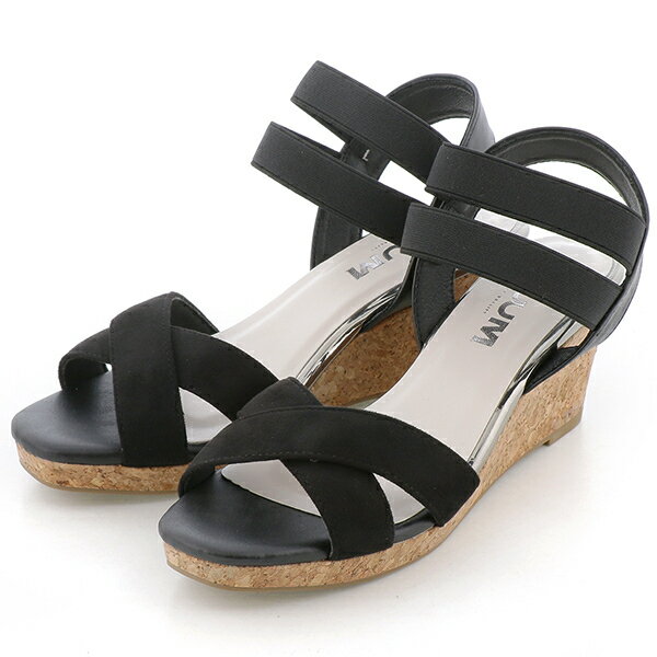 MUUMクロスストラップダブルゴムベルトウエッジサンダル／ムーム（MOOM）のサムネイル