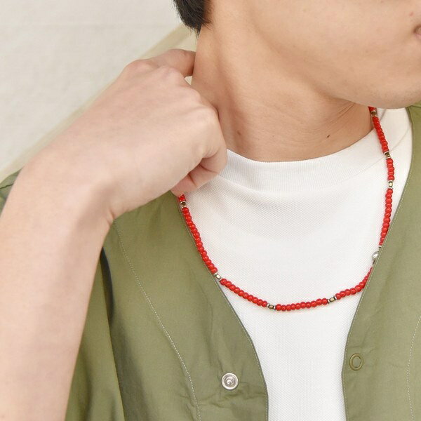 SHIPS any: 【ユニセックス】 ガラスビーズ/ターコイズ ハンドメイド ネックレス／シップス エニィ（SHIPS any）のサムネイル