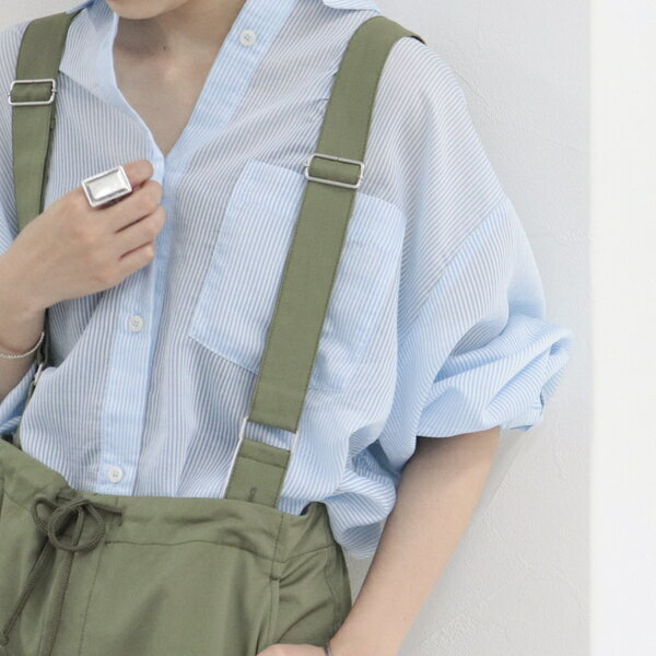 【WEB限定】シアーストライプ　BIGシャツ／フレディ＆グロスター（FREDY＆GLOSTER）のサムネイル