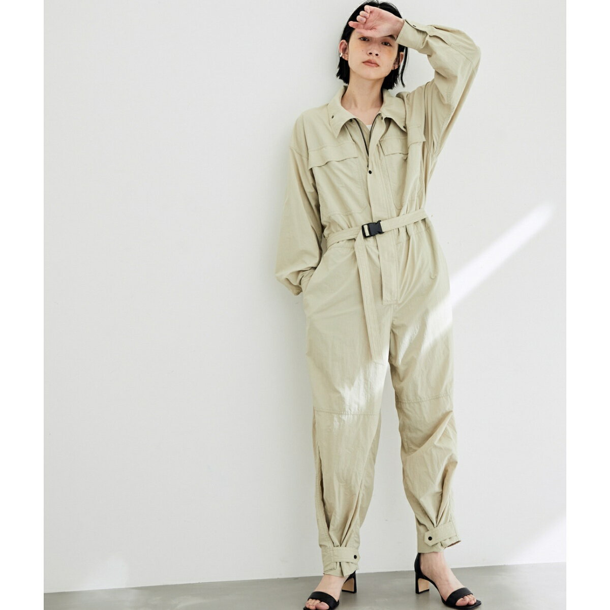 〈SHARE CLOSETシリーズ〉【サステナブル】リサイクルナイロンジャンプスーツ／アダムエロペ（ADAM ET ROPE'）