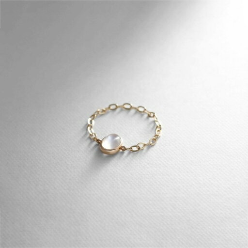 【WEB限定】K10ムーンストーン チェーンリング/ココシュニック(COCOSHNIK)