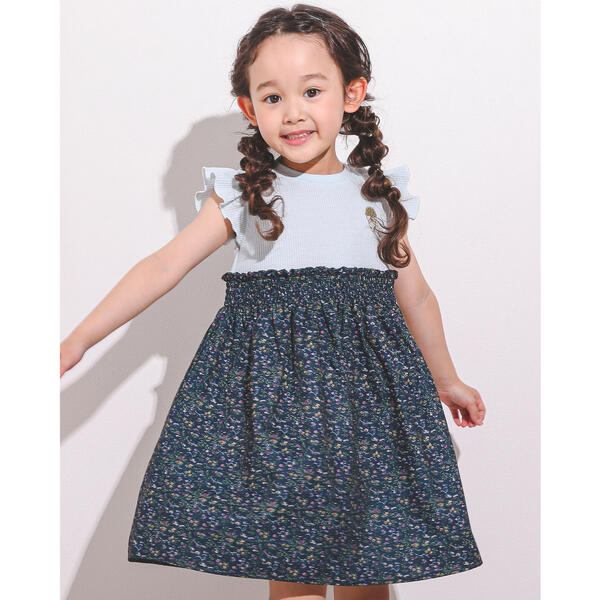 チェリー　アイスクリーム　花柄　プリント　切り替え　ワンピース　（80〜130cm）／スラップスリップ（SLAP SLIP）のサムネイル