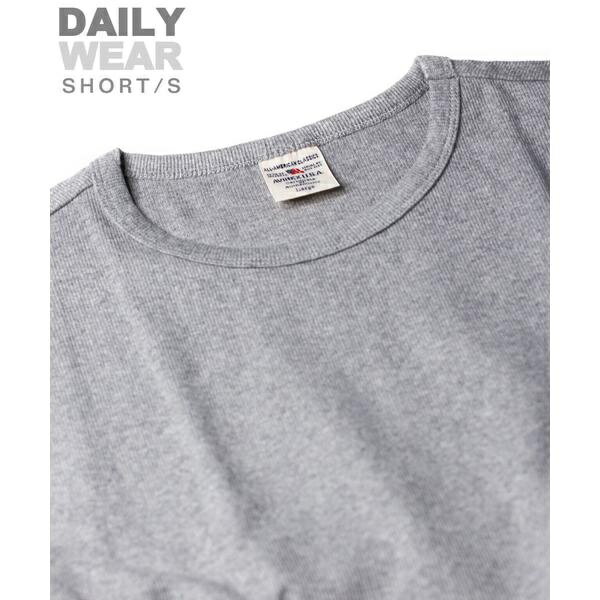 《DAILY／デイリー》RIB S／S CREW NECK T-SHIRT／リブ 半袖 クルーネック／アヴィレックス（AVIREX）