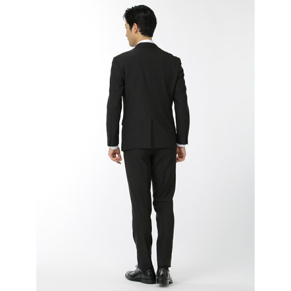 【イージーケア】タカキュー ストレッチウォッシャブル 2ボタン2ピース リクルートスーツ 黒無地／タカキュー（TAKA-Q）