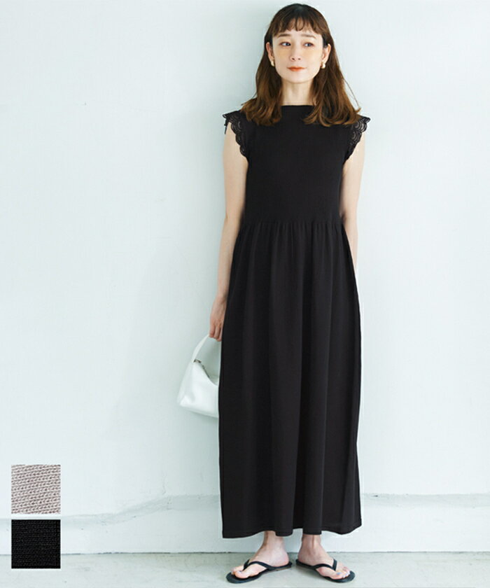 袖レース ニットワンピース 全2色／コカ（coca）のサムネイル