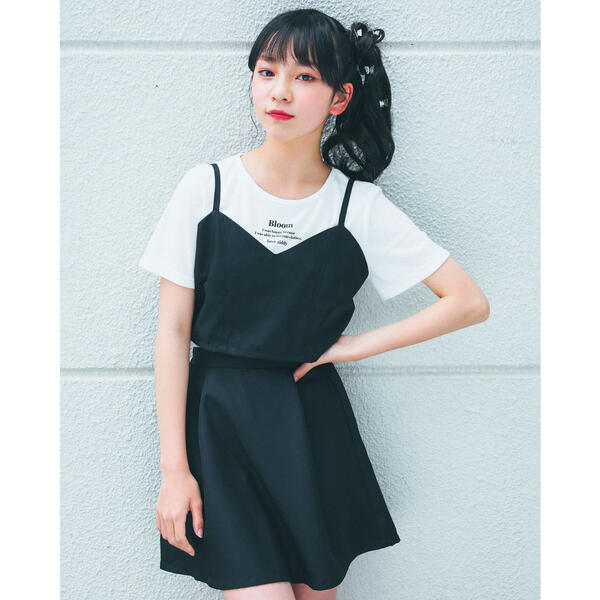 【　ニコ☆プチ　8月号　掲載　】無地　グレンチェック　ビスチェ　＋　スカパン　＋　Tシャツ　3点　セ／ジディ（ZIDDY）のサムネイル