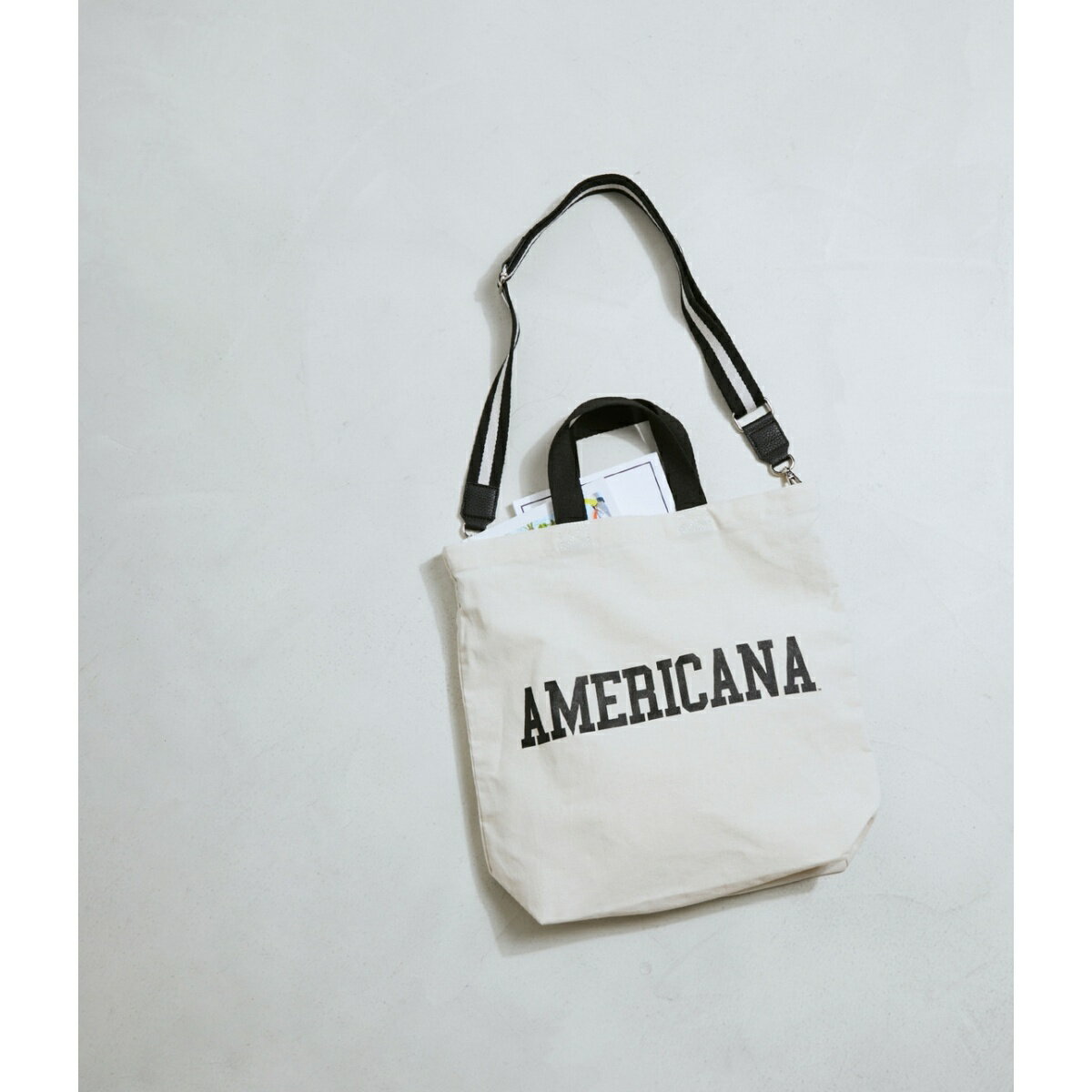 【Americana for SALON】2WAYロゴトートバッグ／サロン アダム エ ロペ（SALON adam et rope' ）