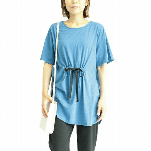 【M〜5L】【MB】【mintbreeze】フロント リボン チュニック/エムビー(MB) 【M〜5L】【MB】【mintbreeze】フロント リボン チュニック/エムビー(MB)