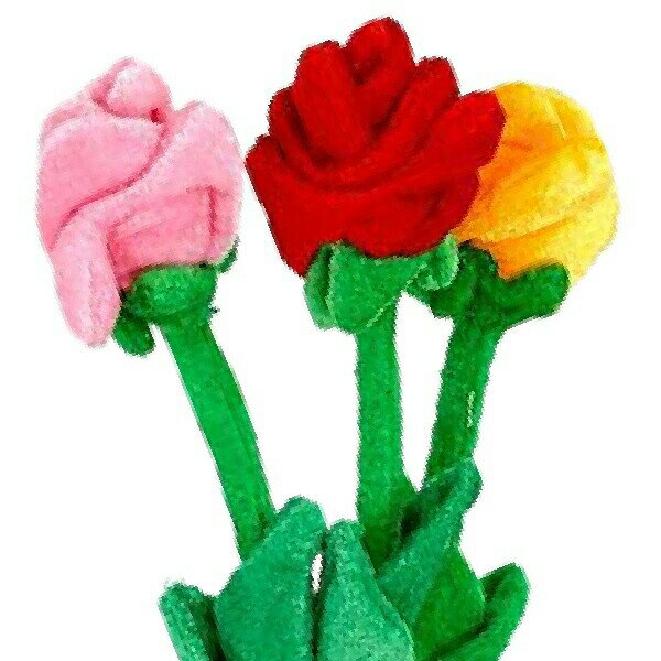 ぬいぐるみ花束キット 薔薇 ローズ ぬいぐるみ L3本セット ランダムカラー(有料ラ...