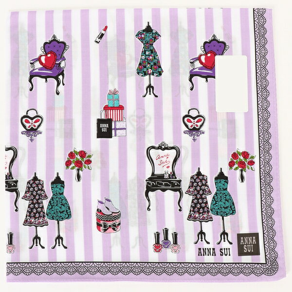 【50×50cm】プリントハンカチ（レディース）（アナ　スイ / ANNA SUI）／アナ スイ（ANNA SUI）