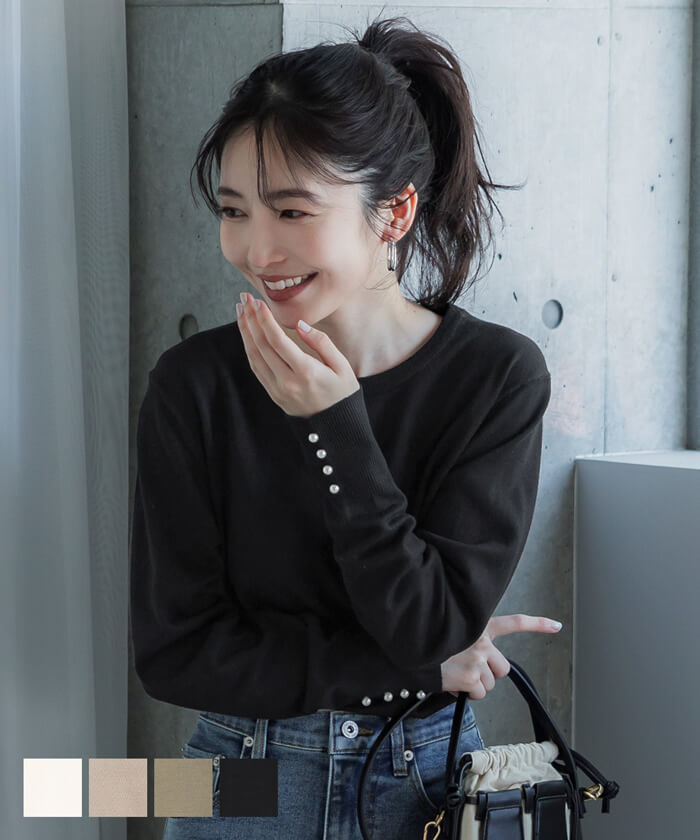 袖パール ニット 全4色／コカ（coca）のサムネイル