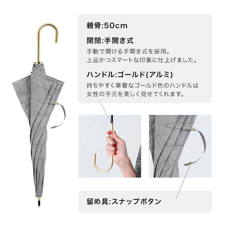 【Wpc.】日傘 星ステッチ 50cm UVカット 晴雨兼用 レディース 長傘／Wpc.（WPC）