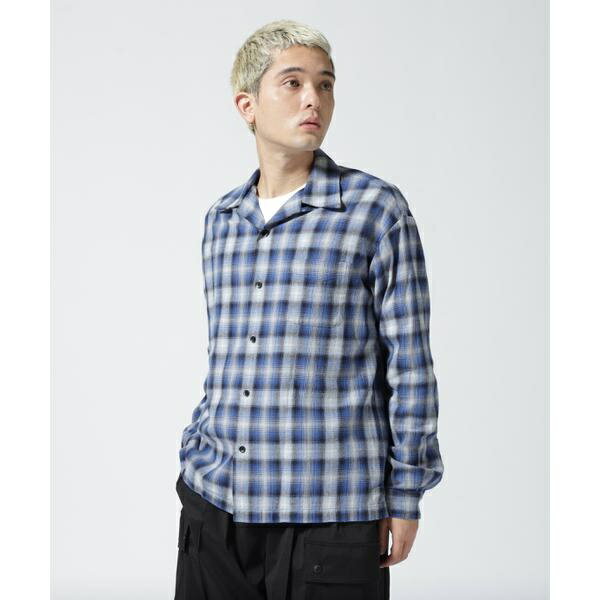 MINEDENIMi}CfjjV.Nep Check Flannel Open Collar S^r[ZJhiB'2ndj