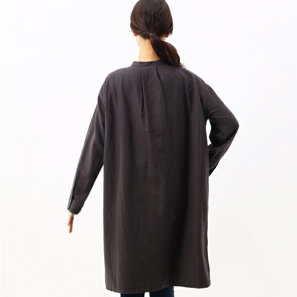 甘撚りコットンスタンドカラーチュニック／ノースオブジェクト リラシク（NorthObject LILASIC）