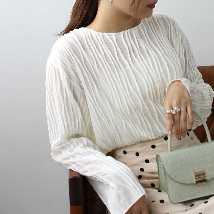 シアー素材クリンクルカットソー/ジーラ バイ リュリュ(GeeRA)