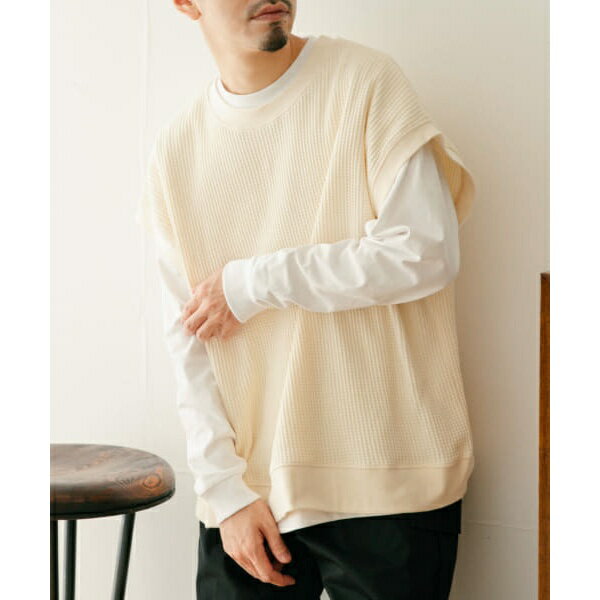 『WEB限定』SCREEN STARS　WAFFLE プルオーバー ルーズベスト／アイテムズ アーバンリサーチ（ITEMS URBAN RESEARCH）