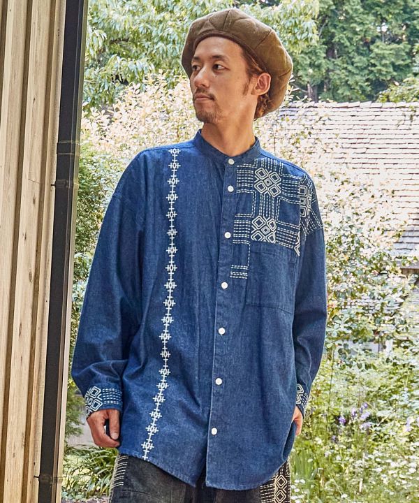 【チャイハネ】サシキMEN'Sデニムシャツ／チャイハネ（CAYHANE）