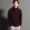 【WEB限定】ヘリンボン柄アフガンネックプルオーバー/ハイダウェイ(HIDEAWAYS)