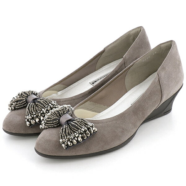 ビーズリボンモチーフコンフォートウェッジパンプス／コンポジション9（composition9）(4)