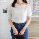 ワイドリブ 半袖 アシメネック Tシャツ/アンドミー(andme)(4)