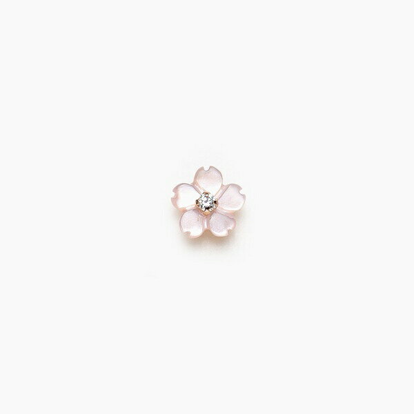 4月誕生花 K10 ピンクゴールド サクラ ピアス ※片耳用／エステール（ESTELLE）