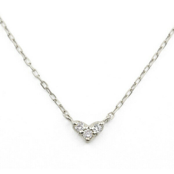 K10 ホワイトゴールド ダイヤモンド ハート ネックレス／ブルーム（BLOOM）