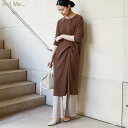 ツイストデザイン ニットソー ロング ワンピース/アンドミー(andme)