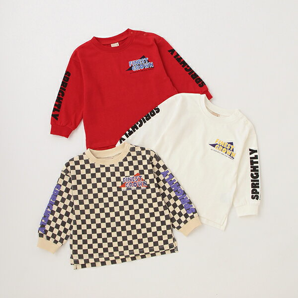 袖ロゴ長袖Tシャツ／プティマイン（petit main）のサムネイル