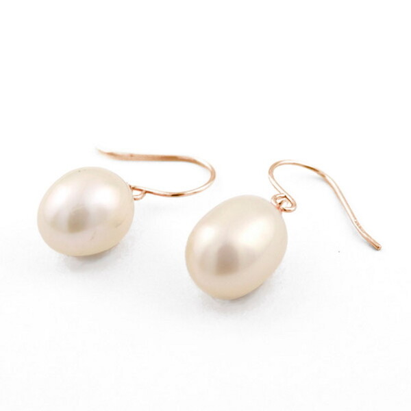 6月誕生石 K10 ピンクゴールド 淡水パール フック ピアス／ブルーム（BLOOM）