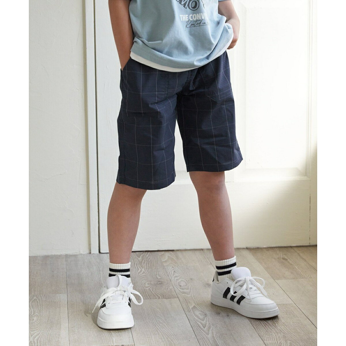 (軽涼）ストレッチリップハーフパンツ（120?160cm）／イッカ（ikka）