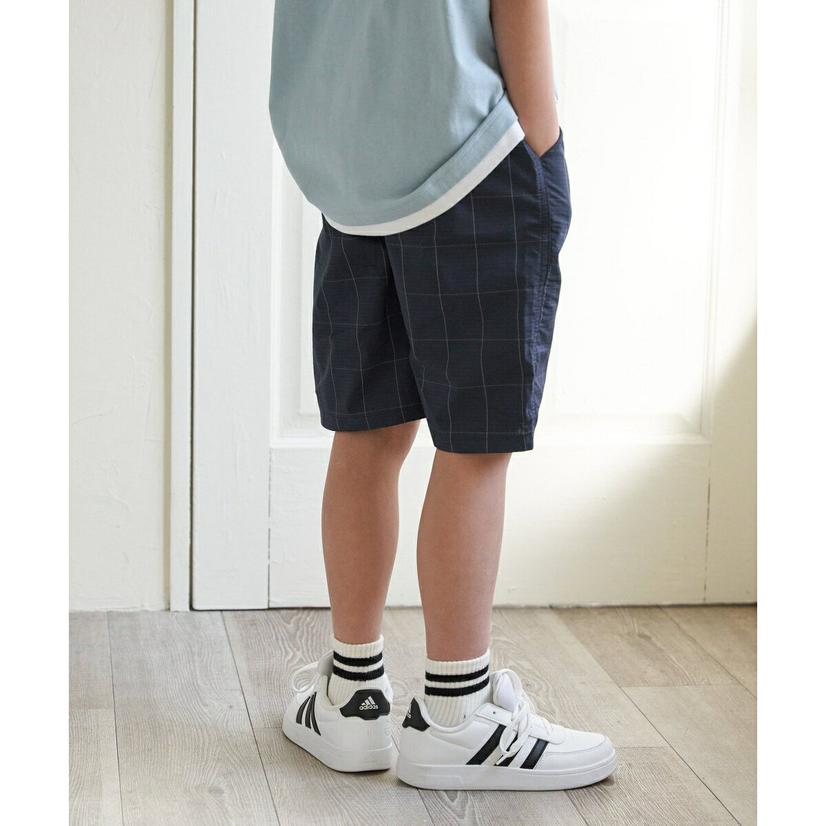 (軽涼）ストレッチリップハーフパンツ（120?160cm）／イッカ（ikka）