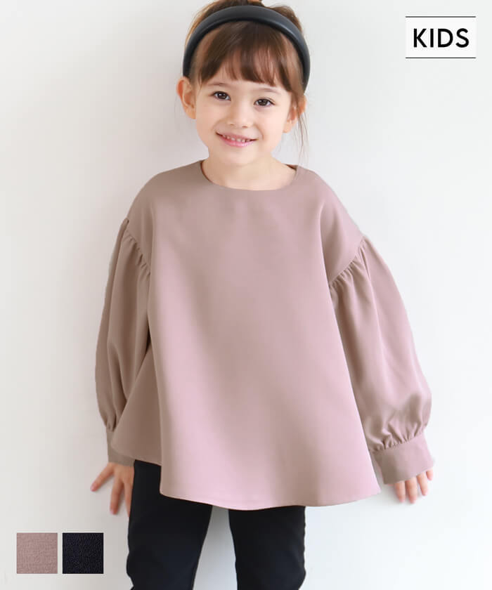 【キッズ】【親子お揃い】バックボタン ブラウス 全2色／コカ（coca）のサムネイル