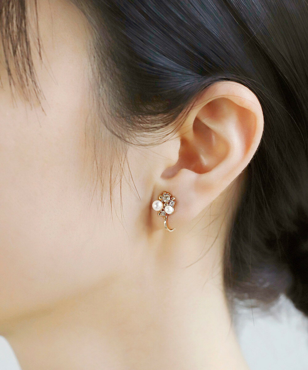 パール×ビジューイヤリング／アネモネ（ANEMONE）