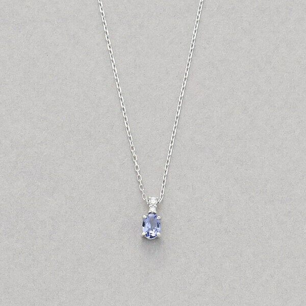 12月誕生石 K10 ホワイトゴールド タンザナイト ネックレス／エステール（ESTELLE）