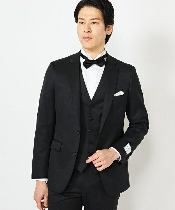 NARROW 綾織りブラックスーツ/別売りベストあり/2ピースビジネスセットアップスーツ/クラウデッドクローゼット(CROWDED CLOSET)