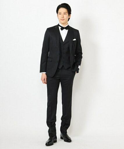 NARROW 綾織りブラックスーツ/別売りベストあり/2ピースビジネスセットアップスーツ/クラウデッドクローゼット(CROWDED CLOSET)