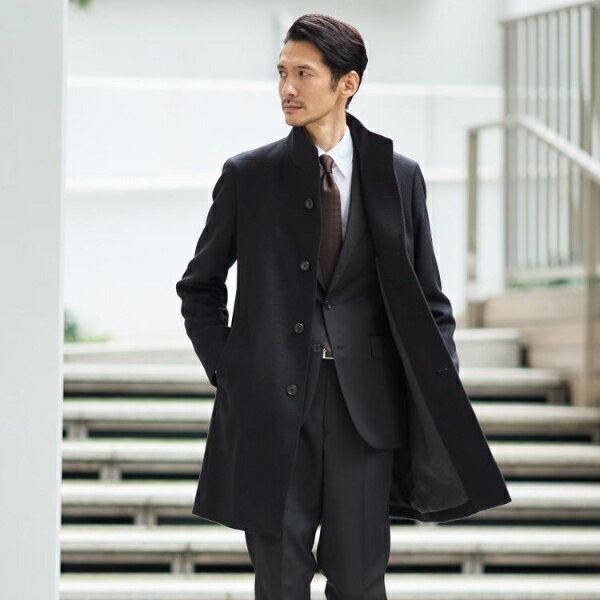【ウールカシミヤブレンド】ビーバー調 スタンドカラー コート／タケオキクチ（TAKEO KIKUCHI）