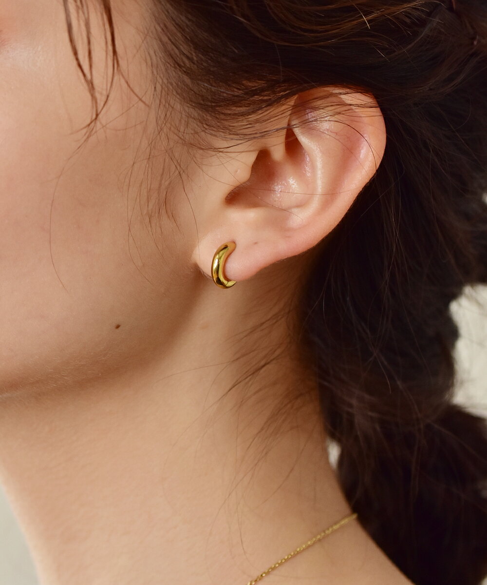 LHME チャンキーフープピアスS/ゴールド/サージカルステンレス 金属アレルギー対応／エルエイチエムイ..