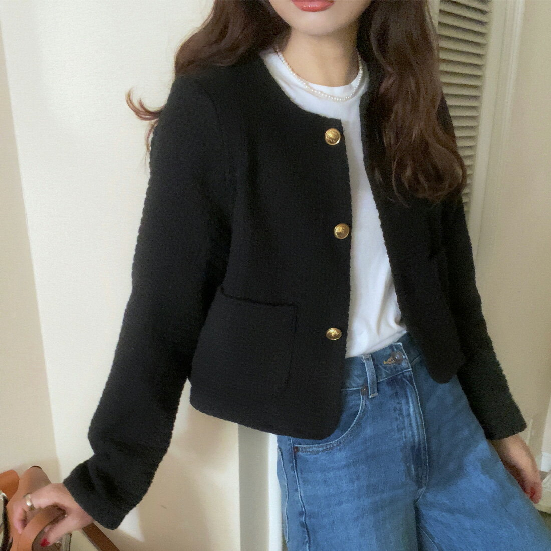 金ボタンツイードジャケット/ラウアー(LAUIR)