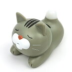 キジトラ にゃんこ計 温度計 湿度計 おしゃべり 猫 熱中症対策 風邪予防 グレー／パーフェクト・ワールド・トーキョー（Perfect World Tokyo）