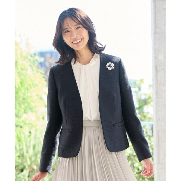 ライトツイード　Vネックノーカラージャケット／エニィファム（any FAM）のサムネイル