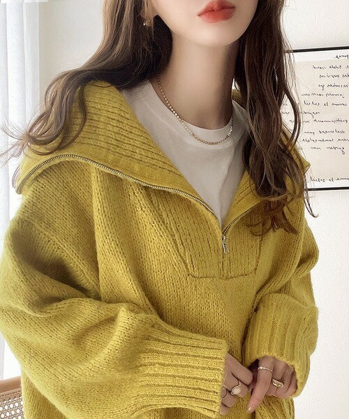 《JaVaジャバ コラボ》ふわふわに癒され。ミックスカラー糸ハーフジップニットプルオーバー/クラシカルエルフ(Classical Elf)