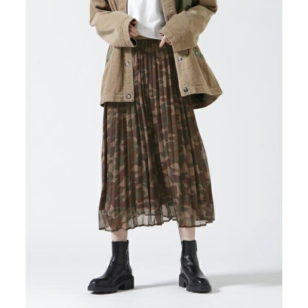 PLEATED CAMOPRINT CHIFFON SKIRT^ v[cJvgVtHXJ[^ABbNXiAVIREXj