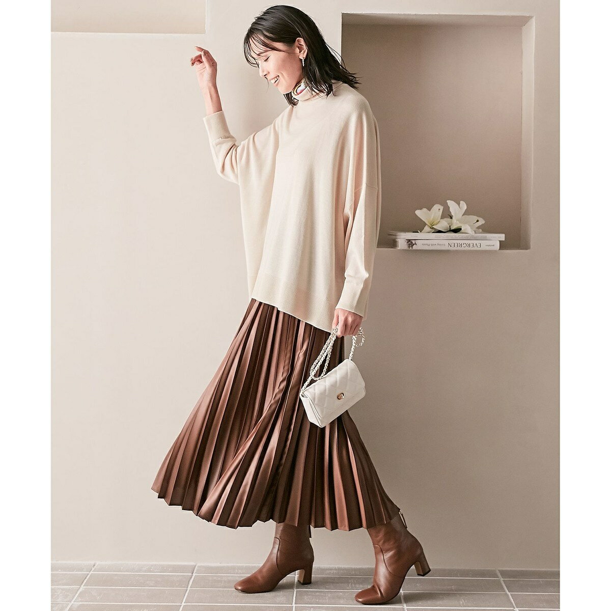 【洗える】ウールブレンド タートルネック ニット／23区（23KU）