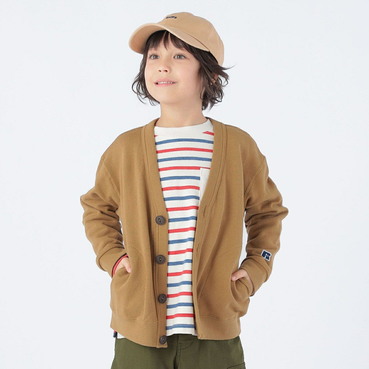 【SHIPS KIDS別注】RUSSELL ATHLETIC:100〜160cm / カーディガン／シップス（SHIPS）
