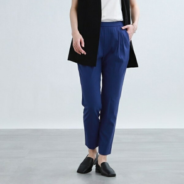 新色登場！【褒められパンツ／洗える】ウエストゴムタックテーパードパンツ／インディヴィ（INDIVI）