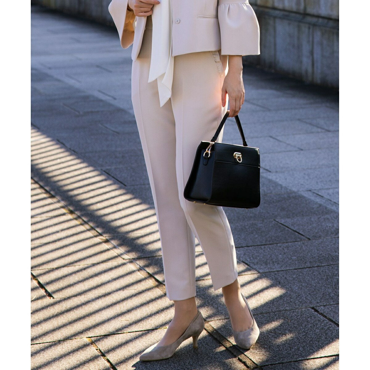 【KUMIKYOKU NAVY・セットアップ着用可】コンフォートダブルドレープパンツ／組曲（KUMIKYOKU）