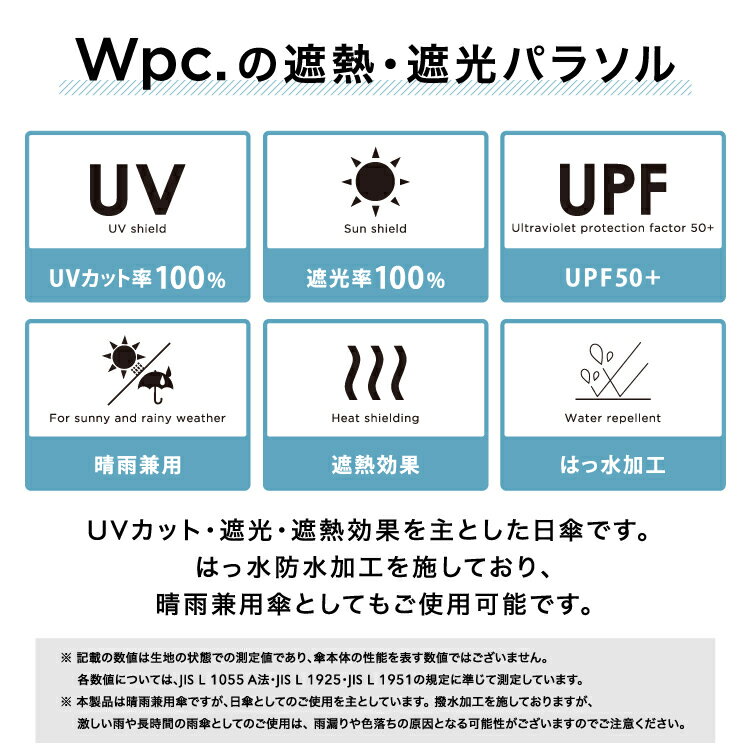 【Wpc.】日傘 遮光ゴールドラインマーガレット 55cm 遮光 遮熱 晴雨兼用 大きい 長傘／Wpc.（WPC）
